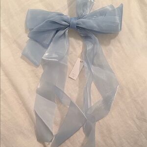 Casa Clara La Mer Sheer Organza Bow Hair Accessory in Light Blue